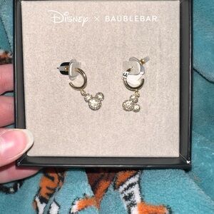 Disney x BaubleBar Gold Mickey Earrings